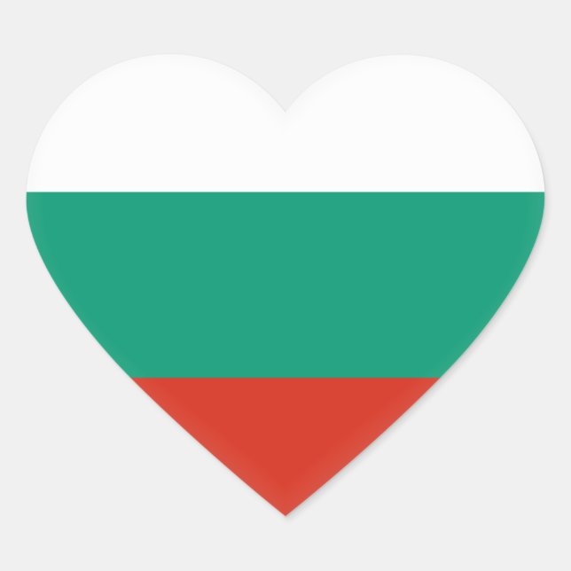 Flagge Bulgariens Herz-Aufkleber (Vorderseite)