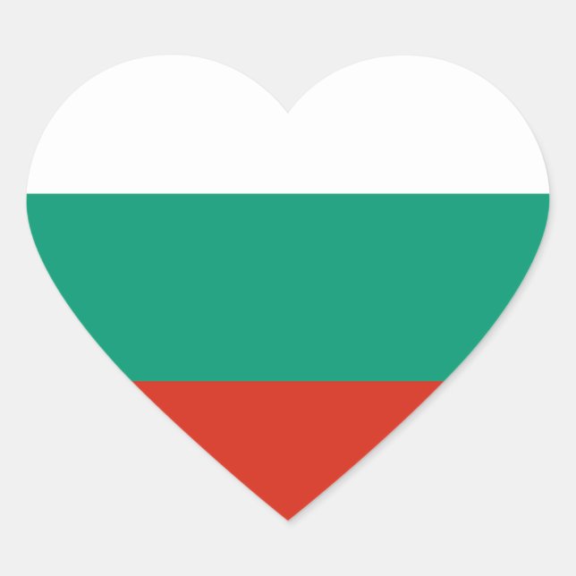 Flagge Bulgariens Herz-Aufkleber (Vorderseite)