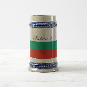 Flagge Bulgariens oder Bulgariens Bierglas