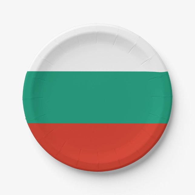 Flagge Bulgariens Pappteller (Vorderseite)
