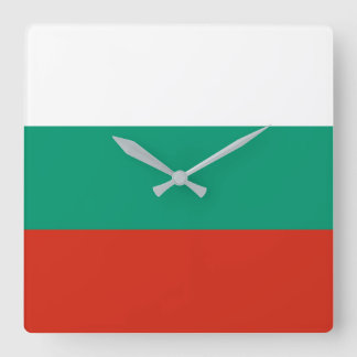 Flagge Bulgariens Quadratische Wanduhr