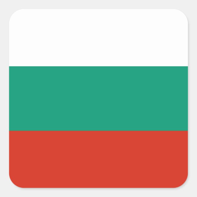 Flagge Bulgariens Quadratischer Aufkleber (Vorderseite)