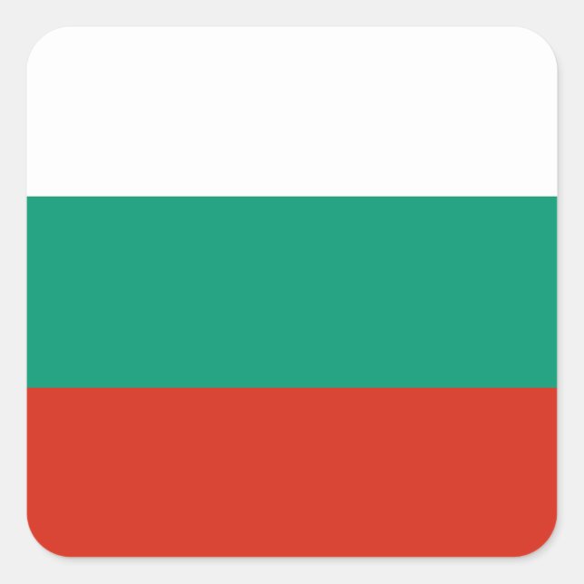 Flagge Bulgariens Quadratischer Aufkleber (Vorderseite)