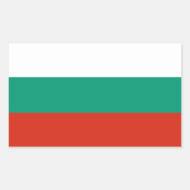 Flagge Bulgariens Rechteckiger Aufkleber (Vorderseite)
