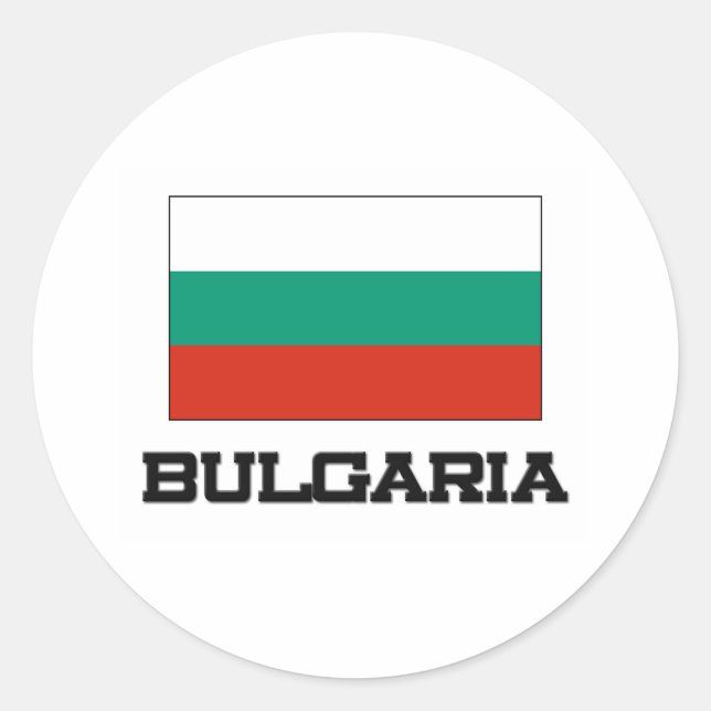 Flagge Bulgariens Runder Aufkleber (Vorderseite)
