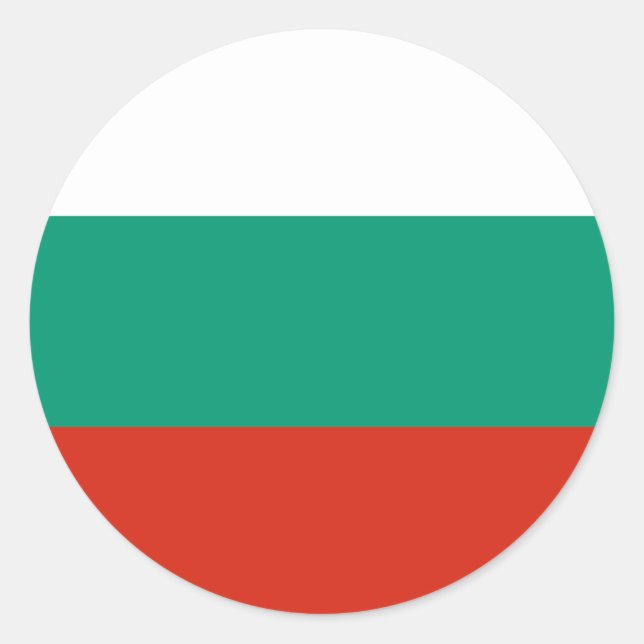 Flagge Bulgariens Runder Aufkleber (Vorderseite)