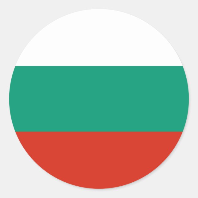Flagge Bulgariens Runder Aufkleber (Vorderseite)