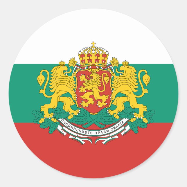 Flagge Bulgariens Runder Aufkleber (Vorderseite)