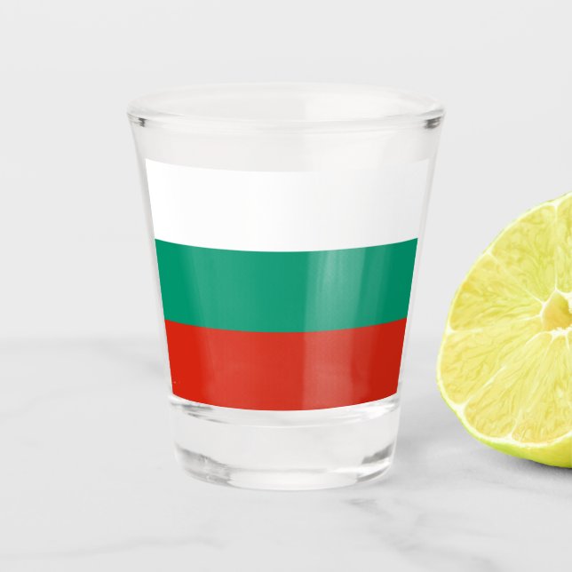 Flagge Bulgariens Schnapsglas (Vorderseite)