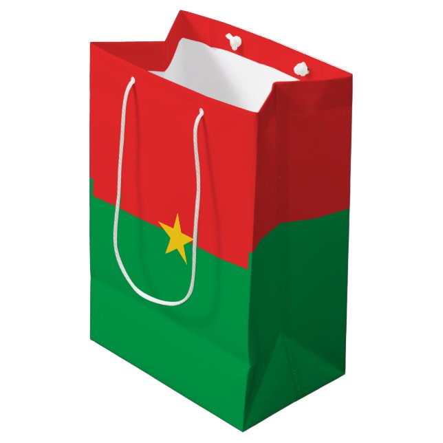Flagge Burkina Faso Mittlere Geschenktüte (Vorderseite Schrägansicht)