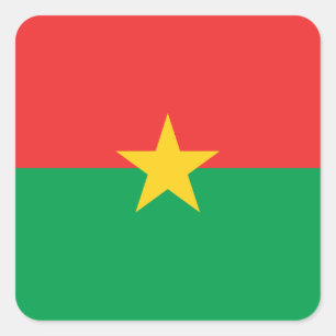 Flagge Burkina Faso Quadratischer Aufkleber