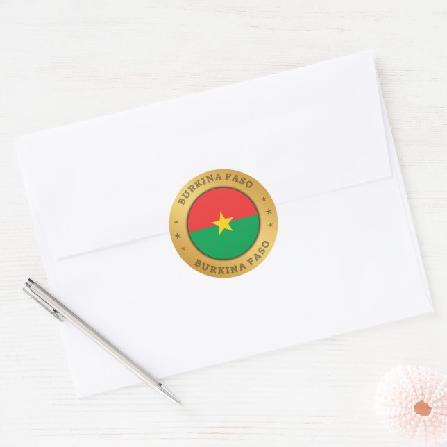 Flagge Burkina Faso Runder Aufkleber (Umschlag)
