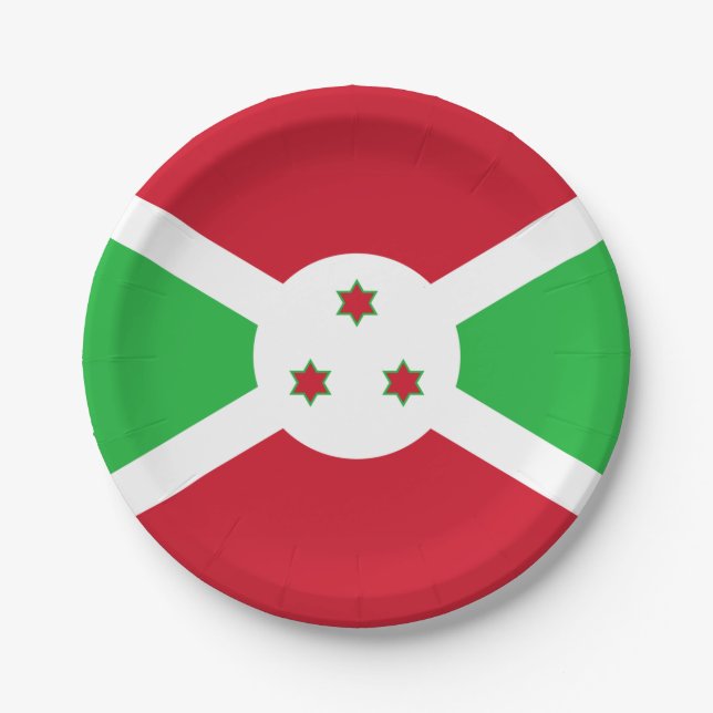 Flagge Burundis Pappteller (Vorderseite)