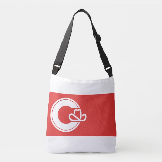 Flagge Calgary, Alberta Crossbody Bag Tragetaschen Mit Langen Trägern (Vorderseite)