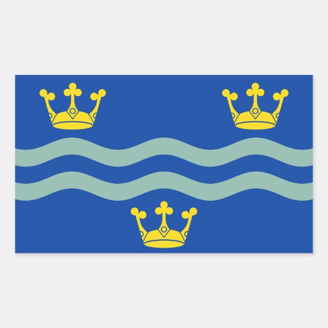 Flagge Cambridgeshire Rechteckkantsticker Rechteckiger Aufkleber (Vorderseite)