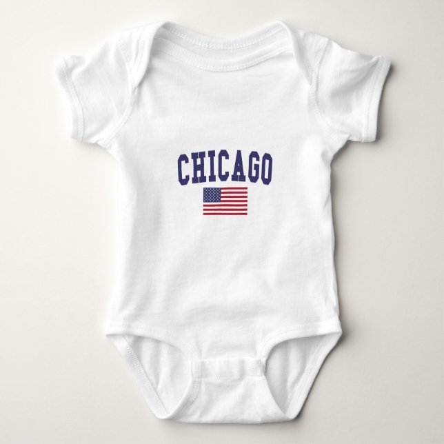 Flagge Chicago Baby Strampler (Vorderseite)