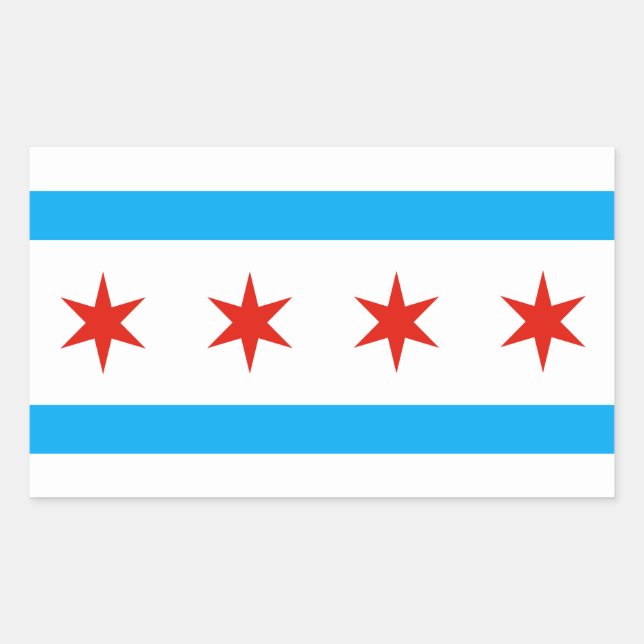 Flagge Chicagos Rechteckiger Aufkleber (Vorderseite)