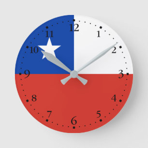 Flagge Chiles Runde Wanduhr