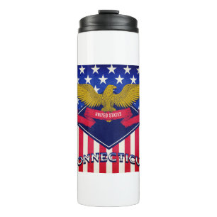 Flagge Connecticut USA Thermosbecher