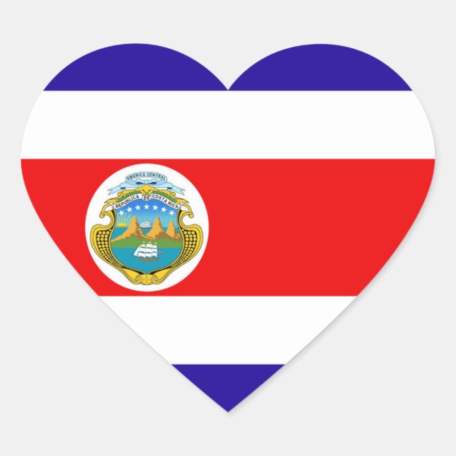 Flagge Costa Ricas Herz-Aufkleber (Vorderseite)