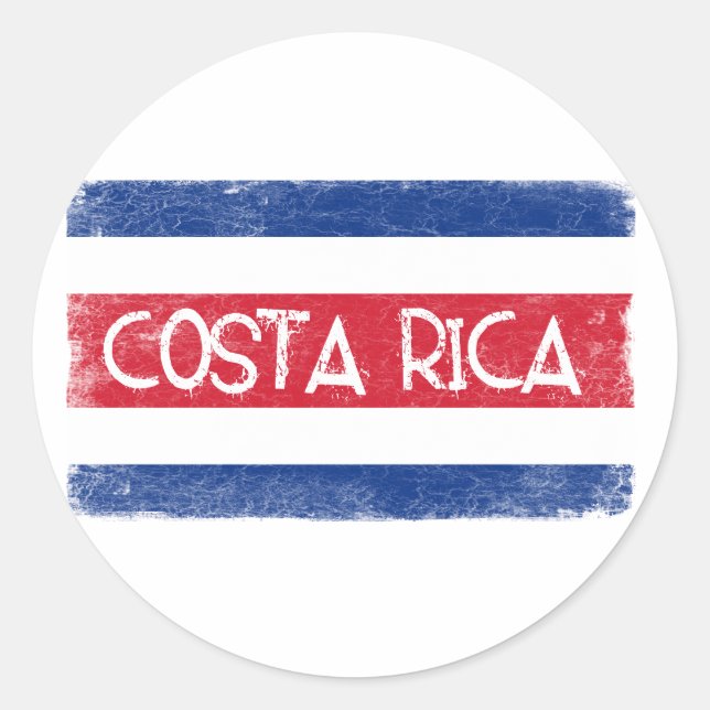 Flagge Costa Ricas Runder Aufkleber (Vorderseite)