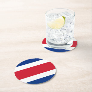 Flagge Costa Ricas Runder Pappuntersetzer