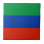 Flagge Dagestan Fliese<br><div class="desc">Patriotische Flagge von Dagestan.</div>