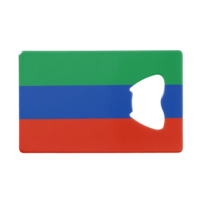 Flagge Dagestan Geldbeutel Flaschenöffner (Vorderseite (Horizontal))