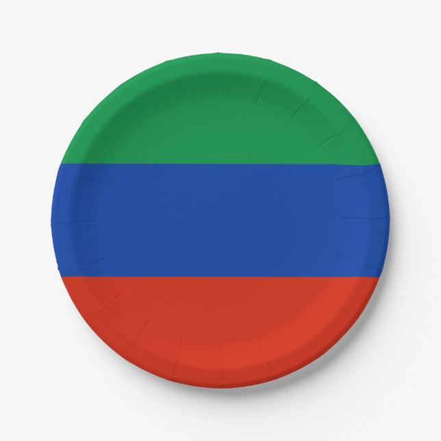 Flagge Dagestan Pappteller (Vorderseite)