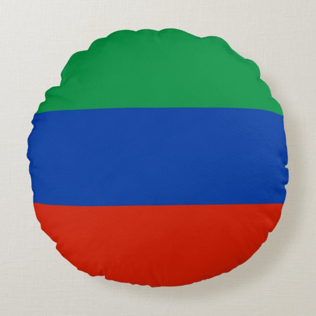 Flagge Dagestan Rundes Kissen (Vorderseite)