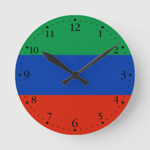 Flagge Dagestans Runde Wanduhr