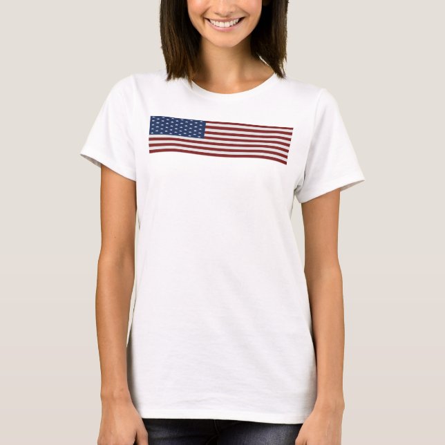 Flagge-Damen-Spaghetti-Spitze T-Shirt (Vorderseite)