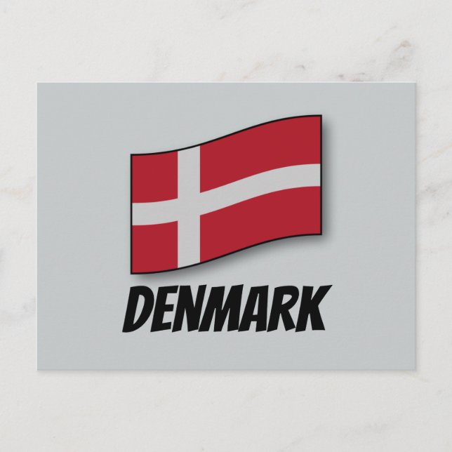 Flagge Dänemarks, gekennzeichnet Postkarte (Vorderseite)