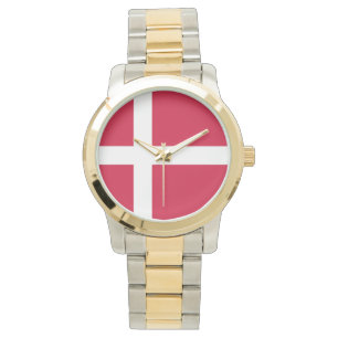 Flagge Dänemarks oder dänischer Stoff Armbanduhr