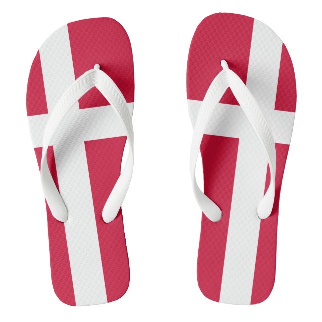 Flagge Dänemarks oder dänischer Stoff Flip Flops (Fußbett)