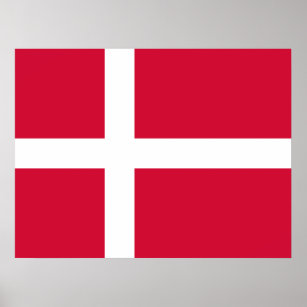 Flagge Dänemarks oder dänischer Stoff Poster