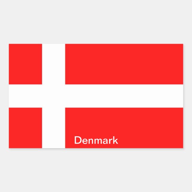 Flagge Dänemarks Rechteckiger Aufkleber (Vorderseite)