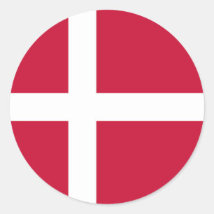 Flagge Dänemarks Runder Aufkleber
