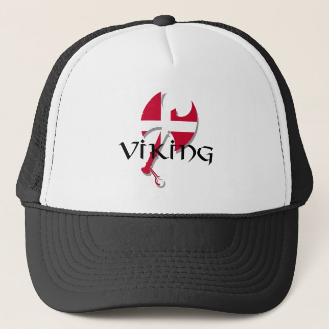 Flagge Dänische-Vikings Dänemark Axt Truckerkappe (Vorderseite)