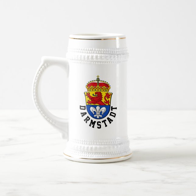 Flagge Darmstadt, Deutschland Bierglas (Links)