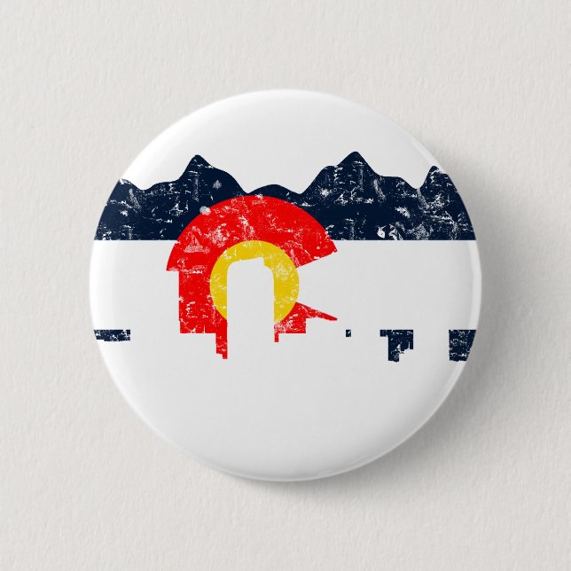 Flagge Denvers Colorado Button (Vorderseite)