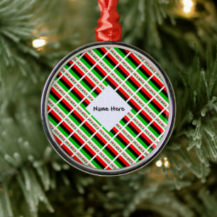 Flagge der afroamerikanischen Diaspora gekachelt N Ornament Aus Metall