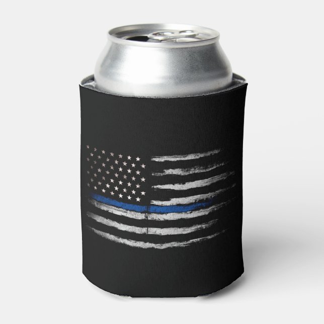 Flagge der American Thin Blue Line Dosenkühler (Kanne Vorderseite)
