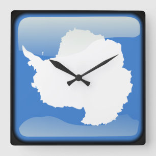 Flagge der Antarktis Quadratische Wanduhr
