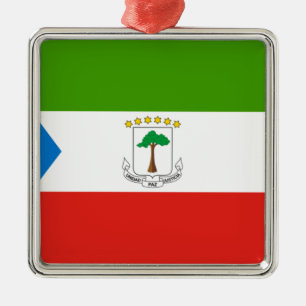Flagge der Äquatorialen Guinea (Afrika) Ornament Aus Metall