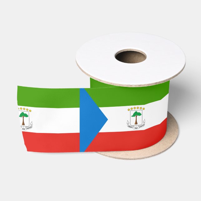 Flagge der Äquatorialen Guinea (Afrika) Satinband (Spule)
