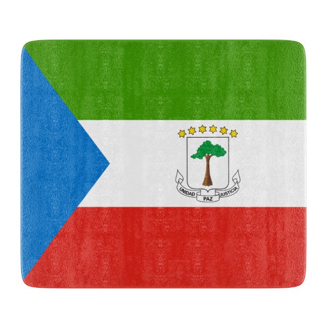 Flagge der Äquatorialen Guinea (Afrika) Schneidebrett (Vorderseite)