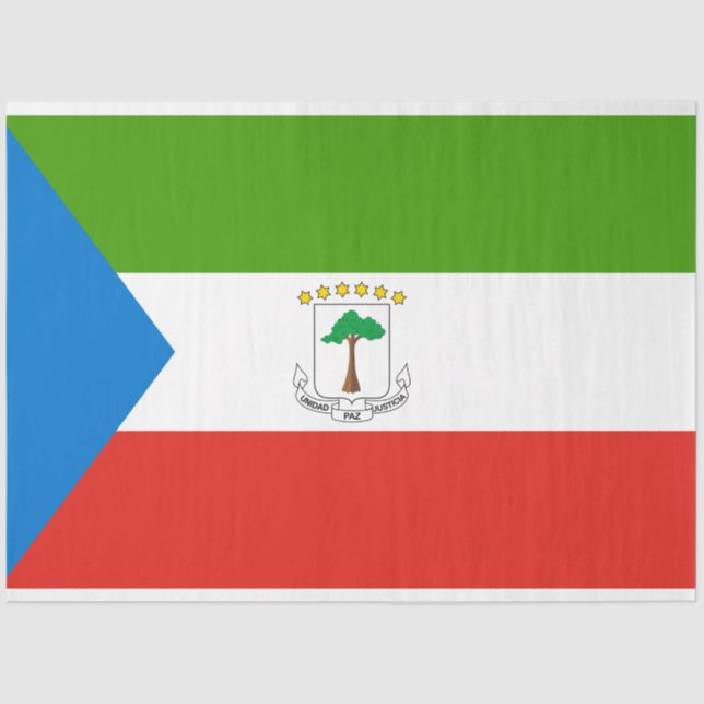 Flagge der Äquatorialen Guinea (Afrika) Seidenpapier (Vorderseite)