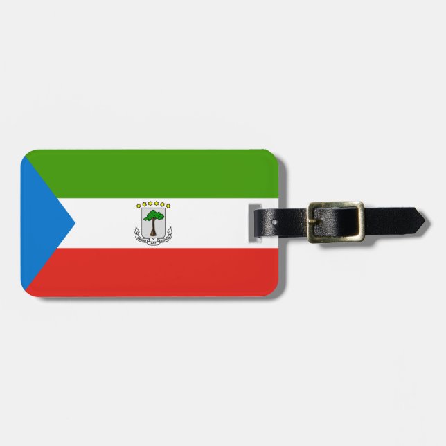 Flagge der äquatorialen Guinea Gepäckanhänger (Vorderseite horizontal)