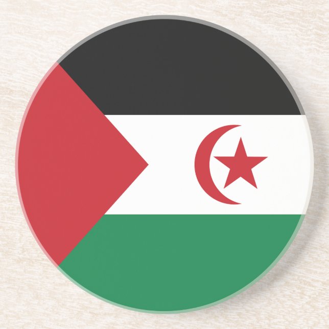 Flagge der Arabischen Demokratischen Republik Sahr Getränkeuntersetzer (Vorne)